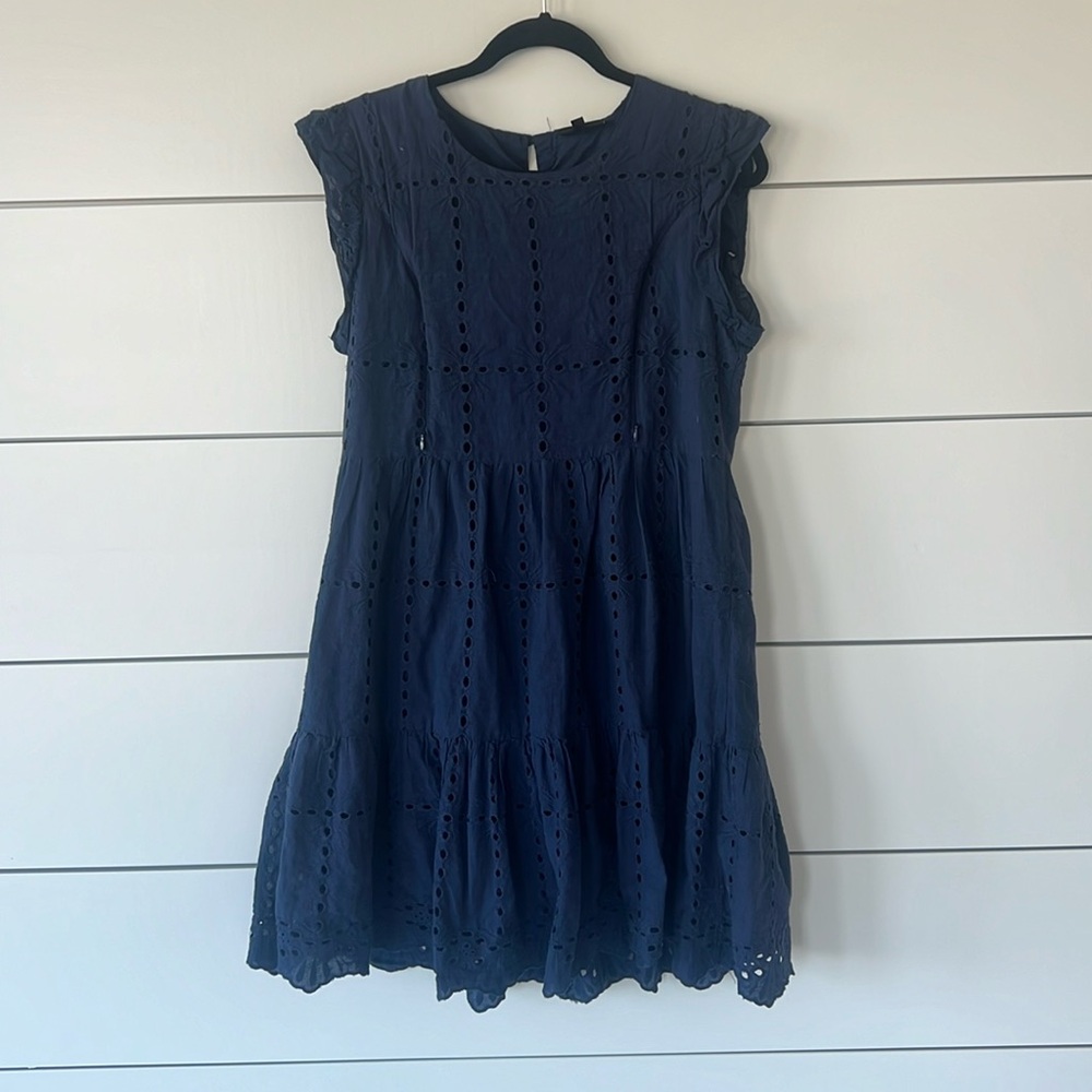 Nursing Queen Navy Eyelet Mini Dress